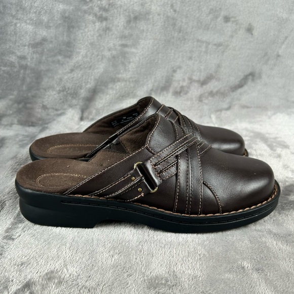 Clarks Mule Patty Chile Clogs Womens 7 Brown Leather Boho Casual Comfort Shoes - Picture 7 of 10
